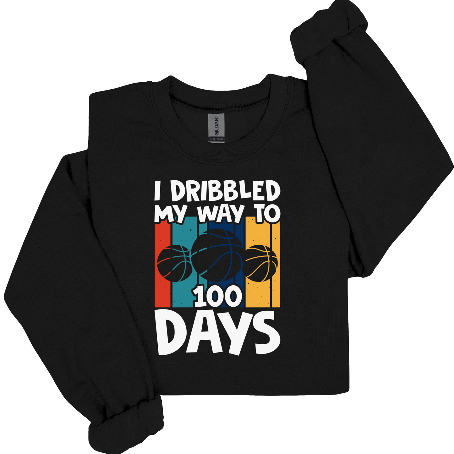 100 Days School Sweatshirt - I Dribbled My Way to 100 Days of School to celebrate 100 days of school