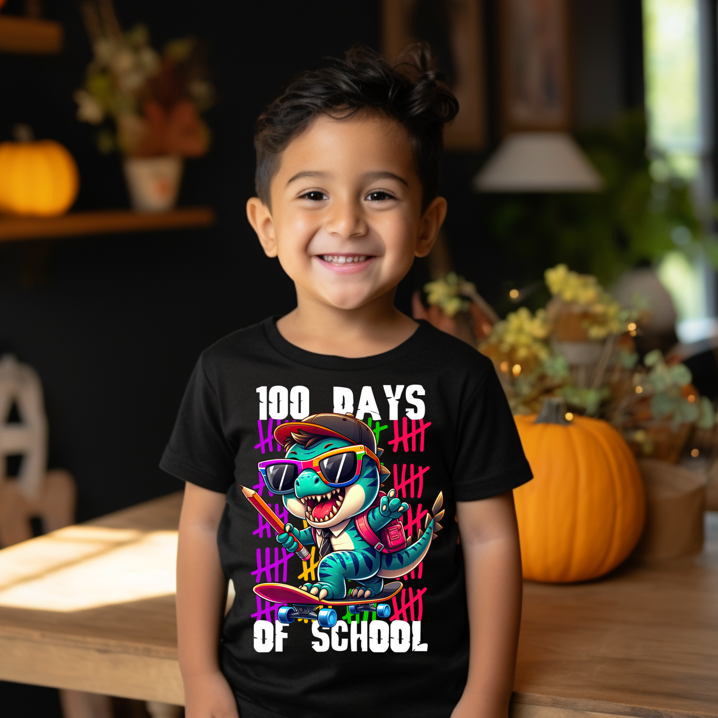 100 Days T-Shirt "100 Days of School" Kids 100 Days Fun Dinosaur Shirt to celebrate the milestone of 100 days of school