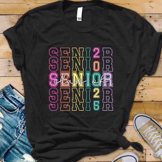 Senior 2025 T-Shirt - Graduating Senior 2025 Fun Colorful Tee