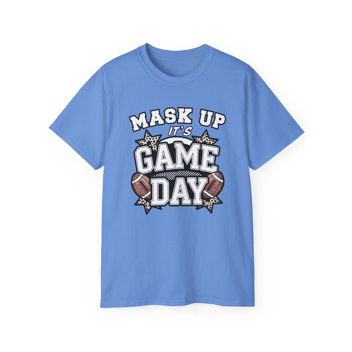 Game Day Football Shirt - Mask Up Its Game Day Bold School Spirit Tee