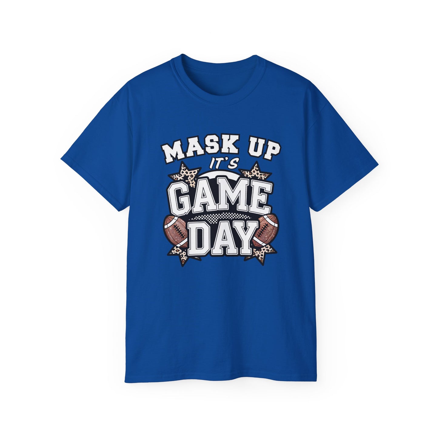 Game Day Football Shirt - Mask Up Its Game Day Bold School Spirit Tee