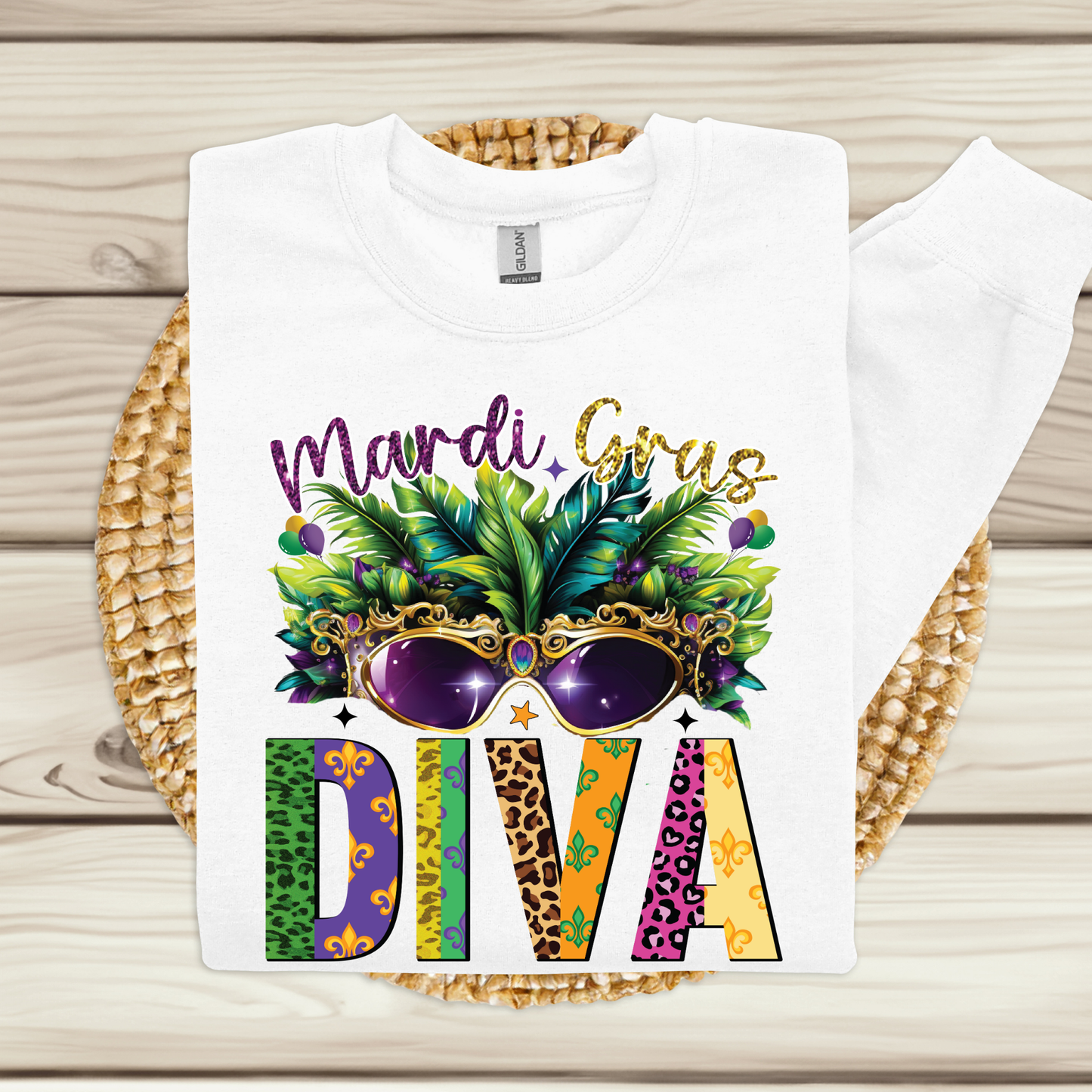 Mardi Gras Sweatshirt - Mardi Gras Diva Comfy and Cozy Sweater