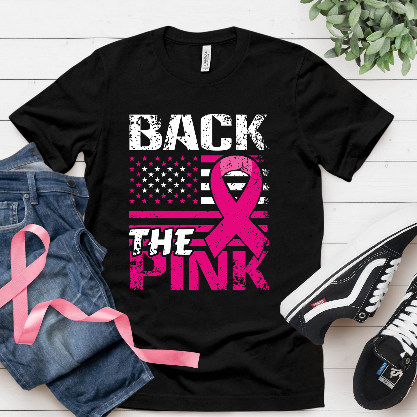 Pink Ribbon T-Shirt: Back The Pink - Support Awareness Tee