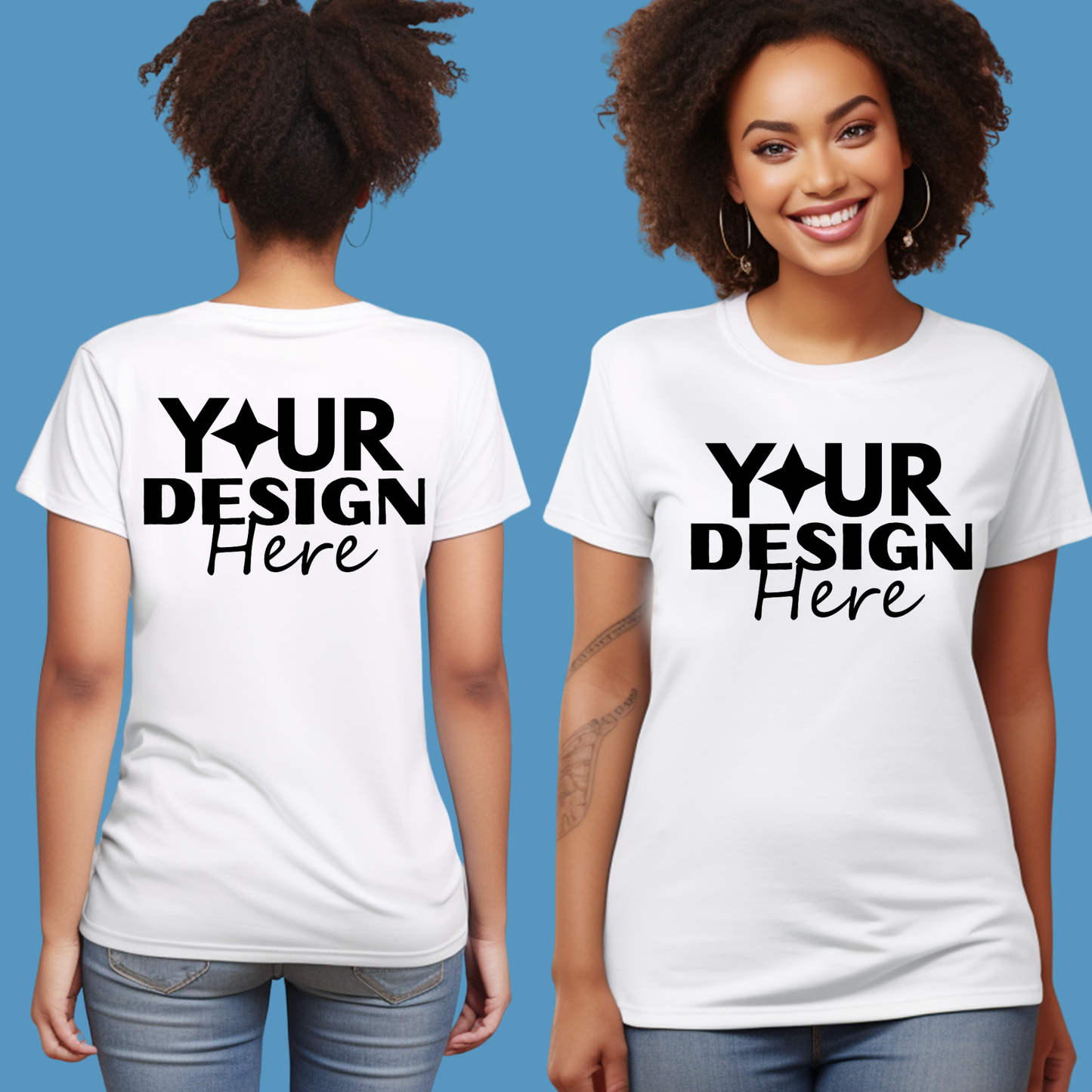 Taylor-Made Custom Tee Shirt - Personalized Design Logo Tee - Front & Back Design