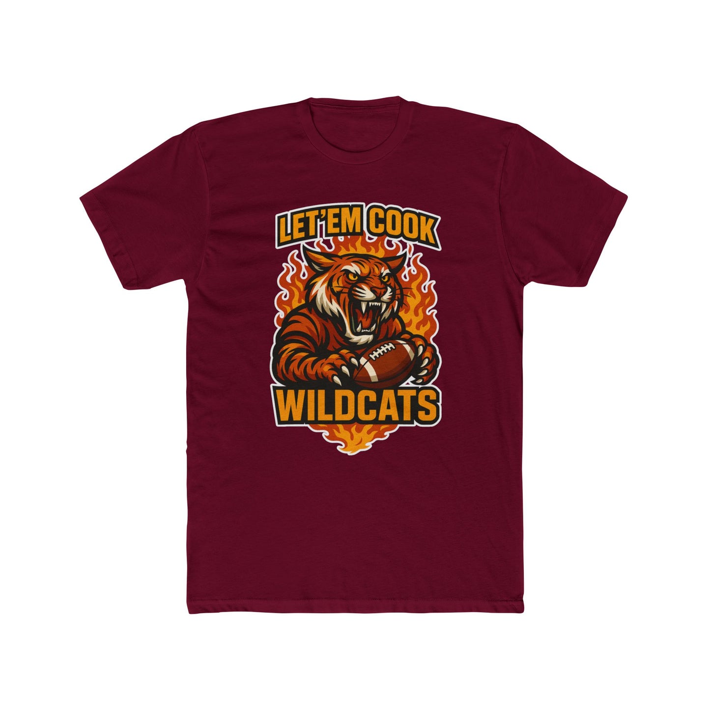 Wildcats Football Tee - Let 'Em Cook, Unisex Cotton Crew Shirt for Game Day