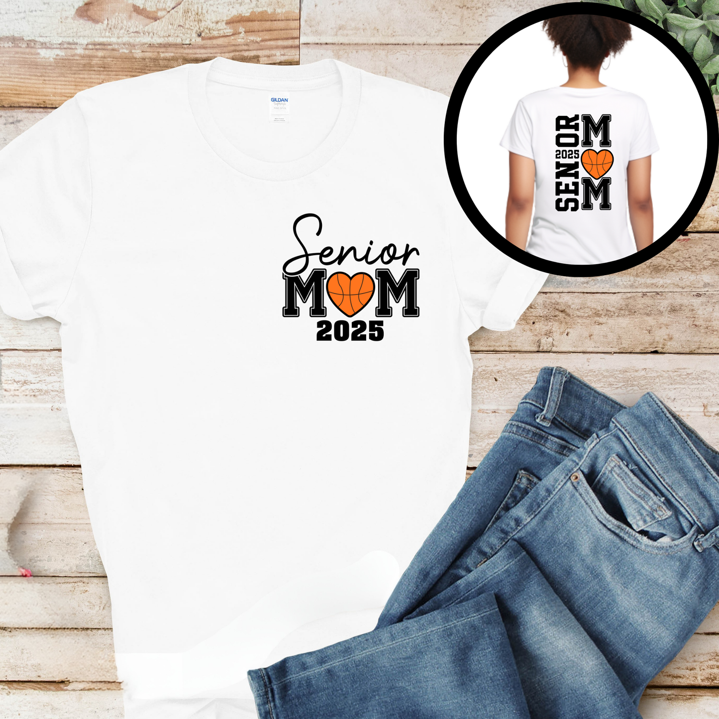 Senior Mom 2026 T-Shirt - Senior Basketball Mom Shirt - Front & Back