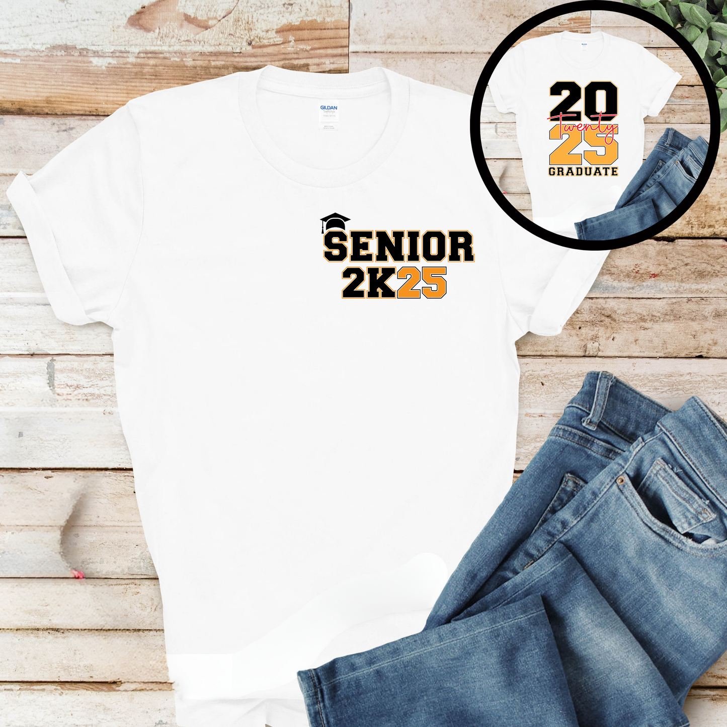 Senior 2025 T-Shirt - Graduating Senior Class of 2025 Shirt Front & Back