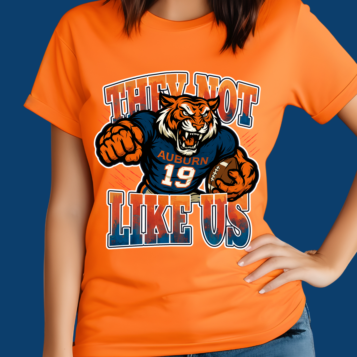 Auburn Football Fan T-Shirt - Tigers "They Not Like Us" Game Day Tee