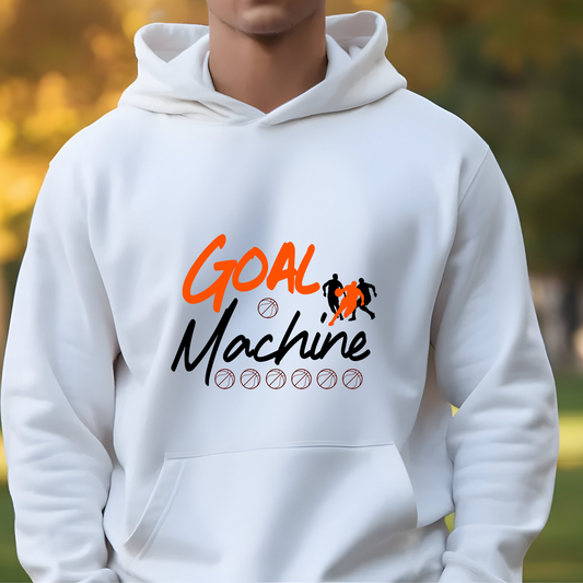 Basketball Team Hoodie: "Goal Machine" Basketball Ballers Versatile Wear: Perfect for High School, College, Men's, Women's, and Boys' and Girls' Basketball enthusiasts, this hoodie seamlessly fits into any casual or athletic outfit.