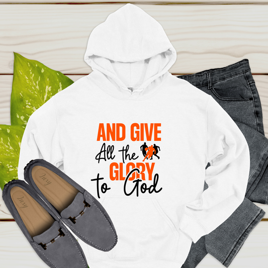 Basketball Hoodie: "And Give All the Glory to God" Team Basketball Hoodie
Basketball Shirts: Stand out from the crowd with this unique addition to your collection of basketball apparel, perfect for game days, practices, or casual outings.