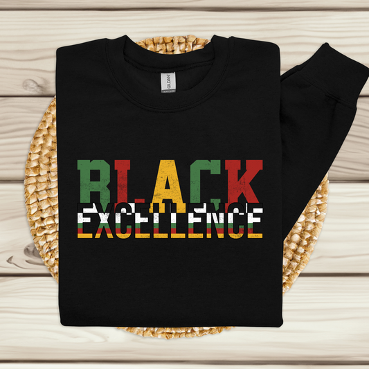 Black Excellence Women's Black Crewneck Sweatshirt sweater to showcase your black self-love and black pride