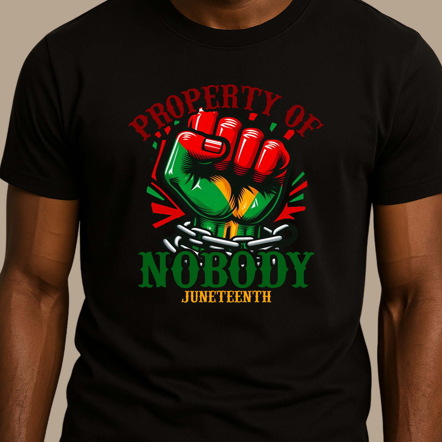 Black Pride Tee - Property of Nobody Juneteenth Cultural T-Shirt