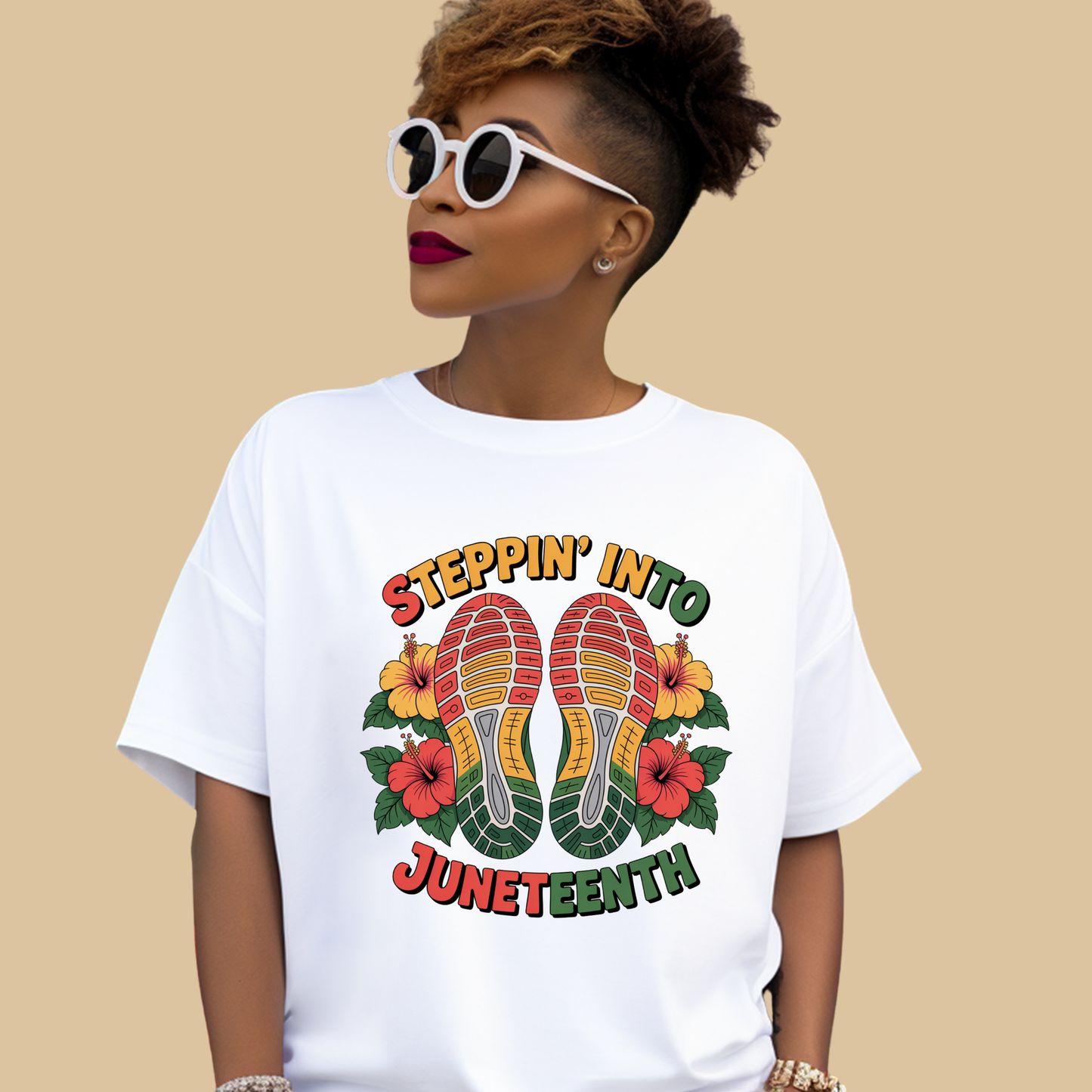 Black Pride Tee - Steppin' Into Juneteenth - Cultural Heritage T-Shirt