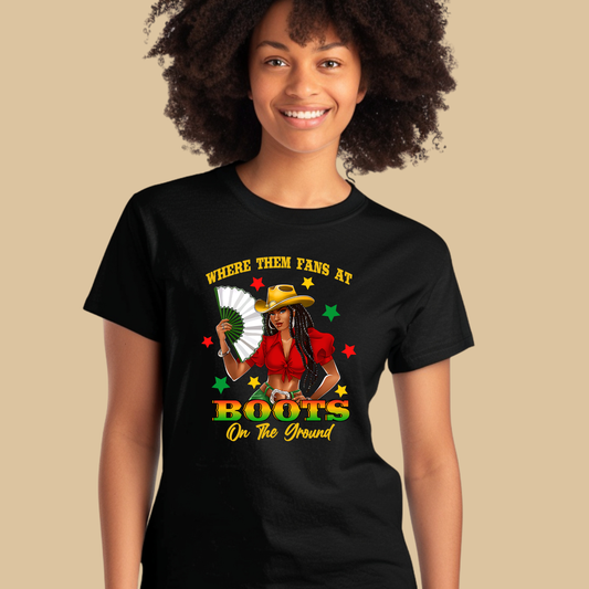 Black Pride Tee – “Boots On the Ground” Juneteenth Typography Tee