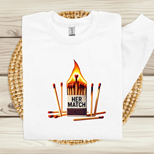 Couples Matching Sweater - Her Match Men's Crewneck Sweatshirt perfect Her Match sweatshirt to share your love