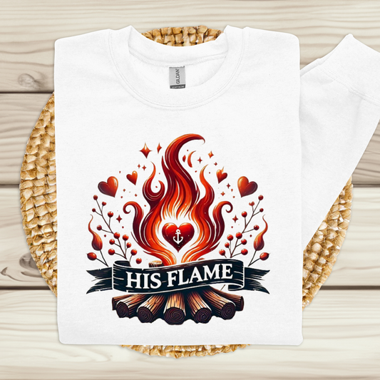 Couples Matching Sweater "His Flame" Women's Valentines Sweatshirt Couples Matching Sweater - "His Flame" Women's Crewneck Sweatshirt perfect for date night