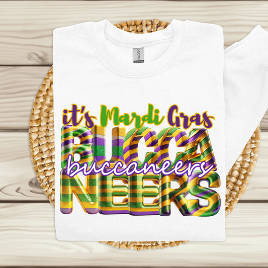 Custom Mardi Gras School Mascot Sweatshirt - Unleash the Mardi Gras Spirit perfect for teachers students and alumni