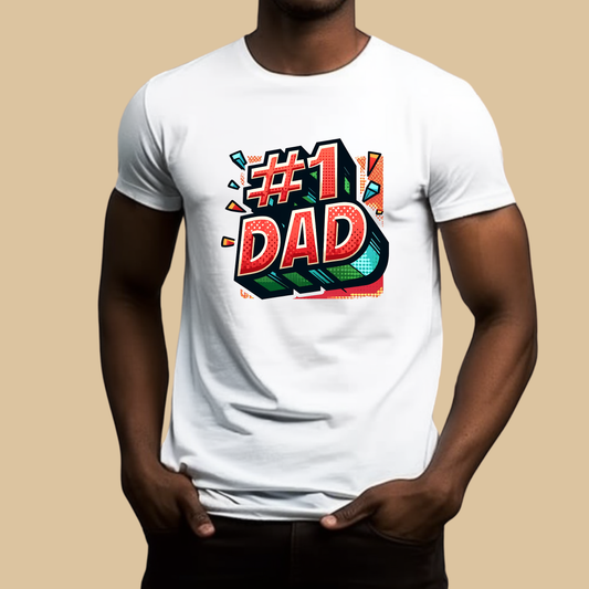 Dad T-Shirt - #1 Dad – Comic Strip Dynamic Graphic Tee