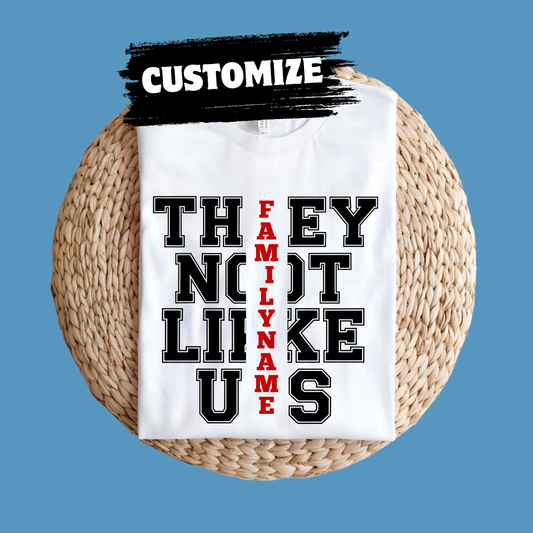 Family Reunion Shirt - They Not Like Us -Custom Family Name Matching Tee