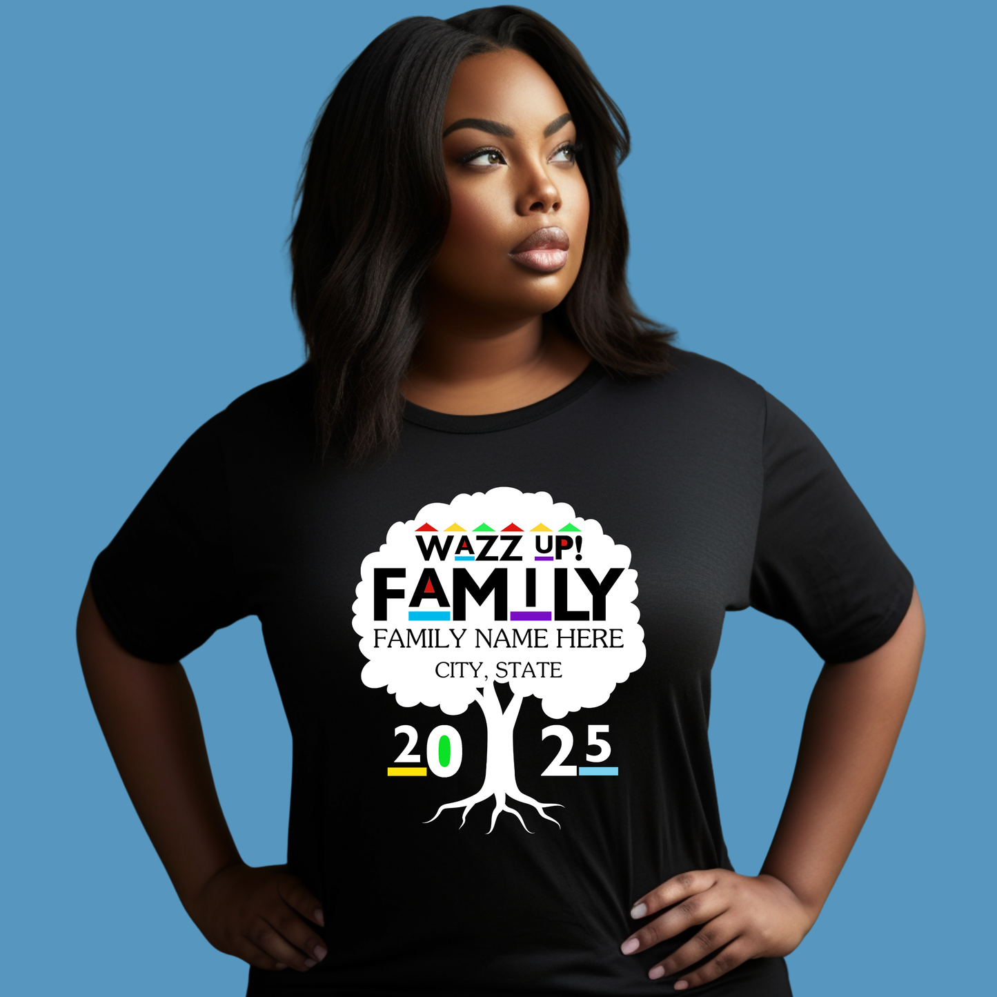 Family Reunion Shirt - WAZZ UP! FAMILY - PERSONALIZED Family Reunion 2025 Tee