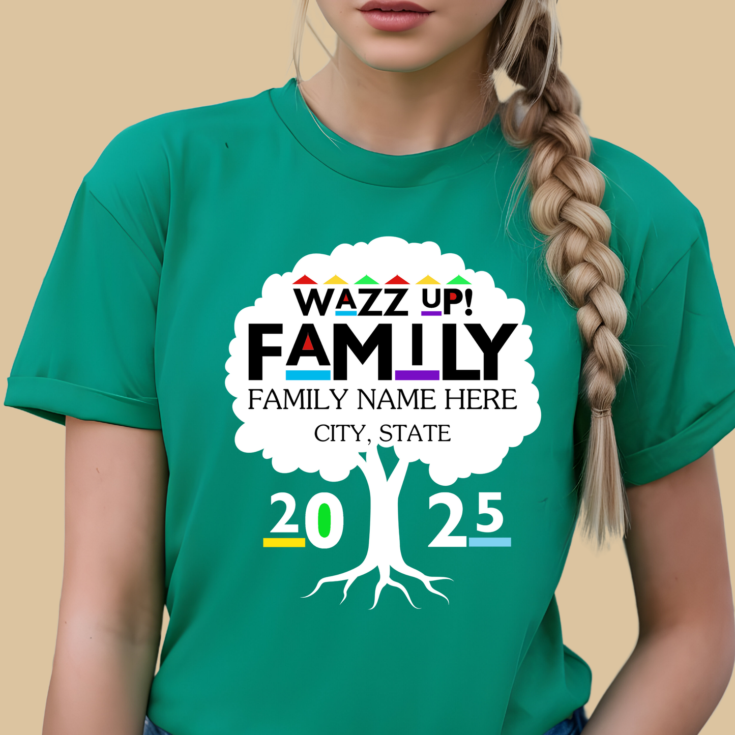Family Reunion Shirt - WAZZ UP! FAMILY - PERSONALIZED Family Reunion 2025 Tee