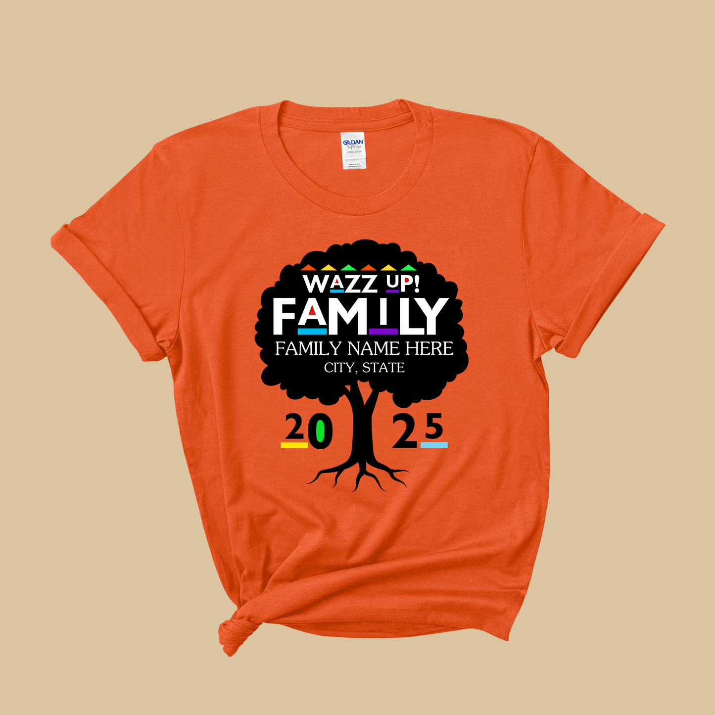 Family Reunion Shirt - WAZZ UP! FAMILY - PERSONALIZED Family Reunion 2025 Tee