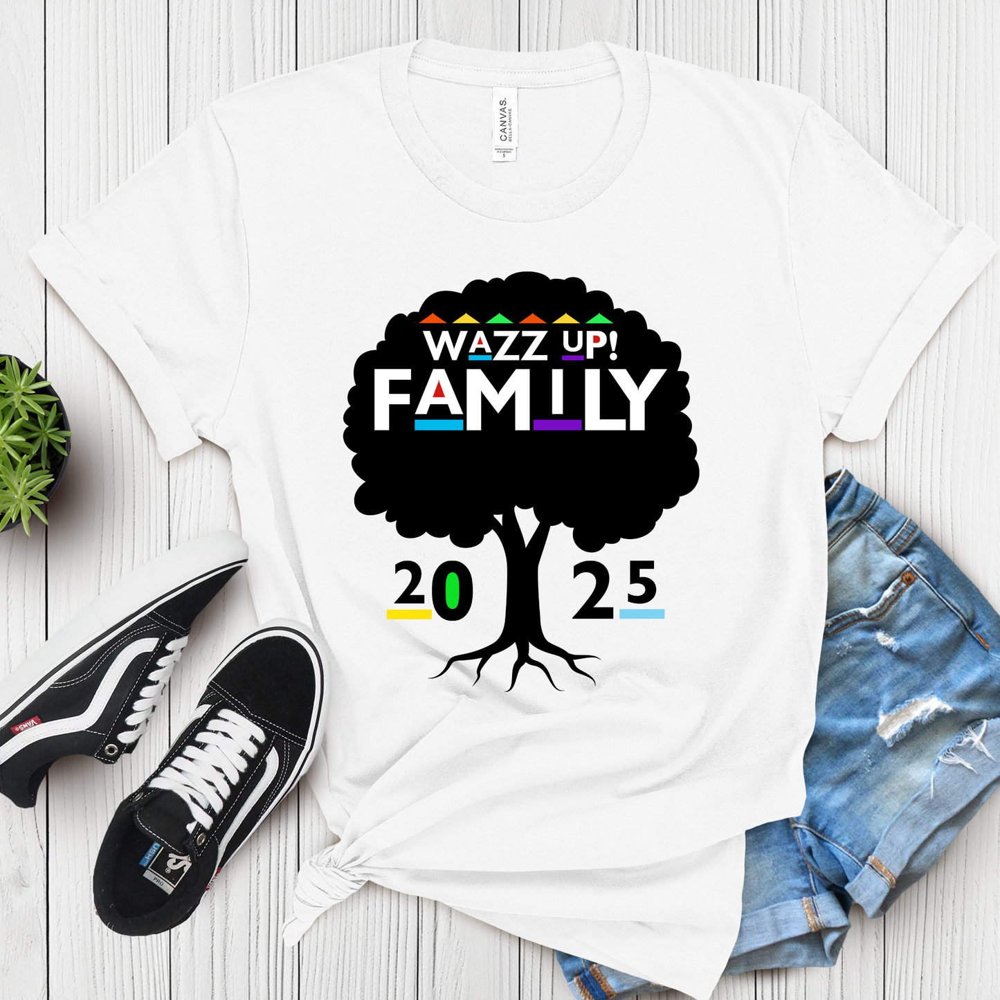 Family Reunion Shirt - WAZZ UP! FAMILY - PERSONALIZED Family Reunion 2025 Tee