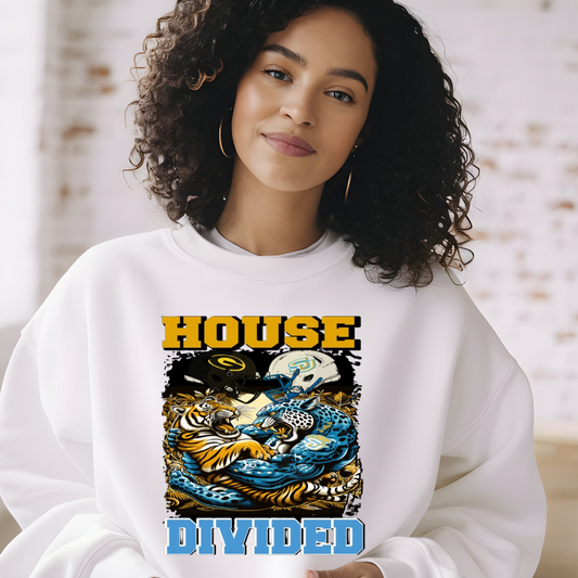 GSU Grambling University vs SU Southern University House Divided Bayou Classic 2024 Sapphire Blue Crewneck Sweatshirt