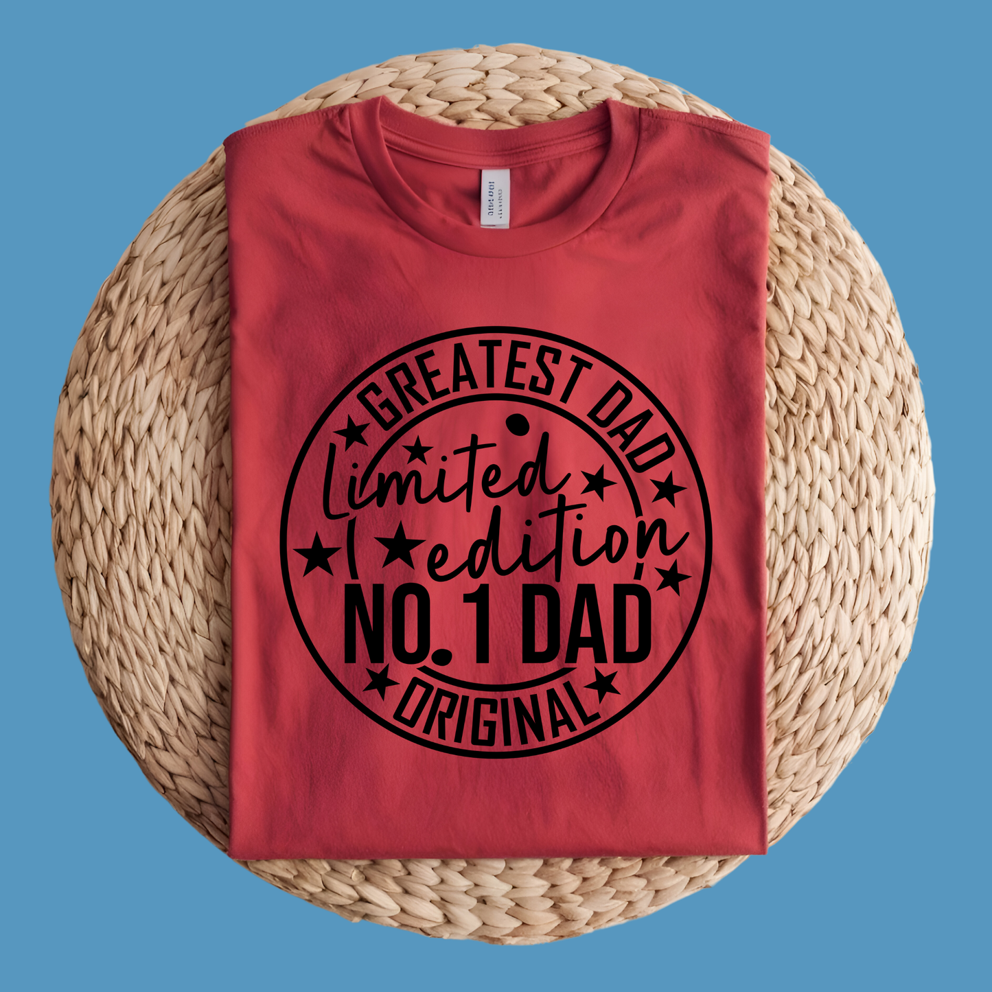 Greatest Dad Shirt - Limited Edition No.1 Dad Original Father's Day T-Shirt red folded shirt