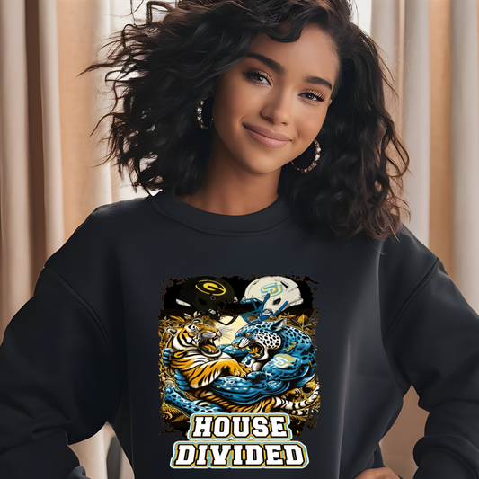 House Divided GSU Grambling State vs SU Southern University Bayou Classic 2024 Black Crewneck Sweater