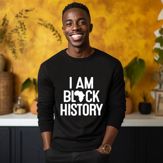 I am Black history unisex crewneck maroon sweater perfect for black history month celebrations