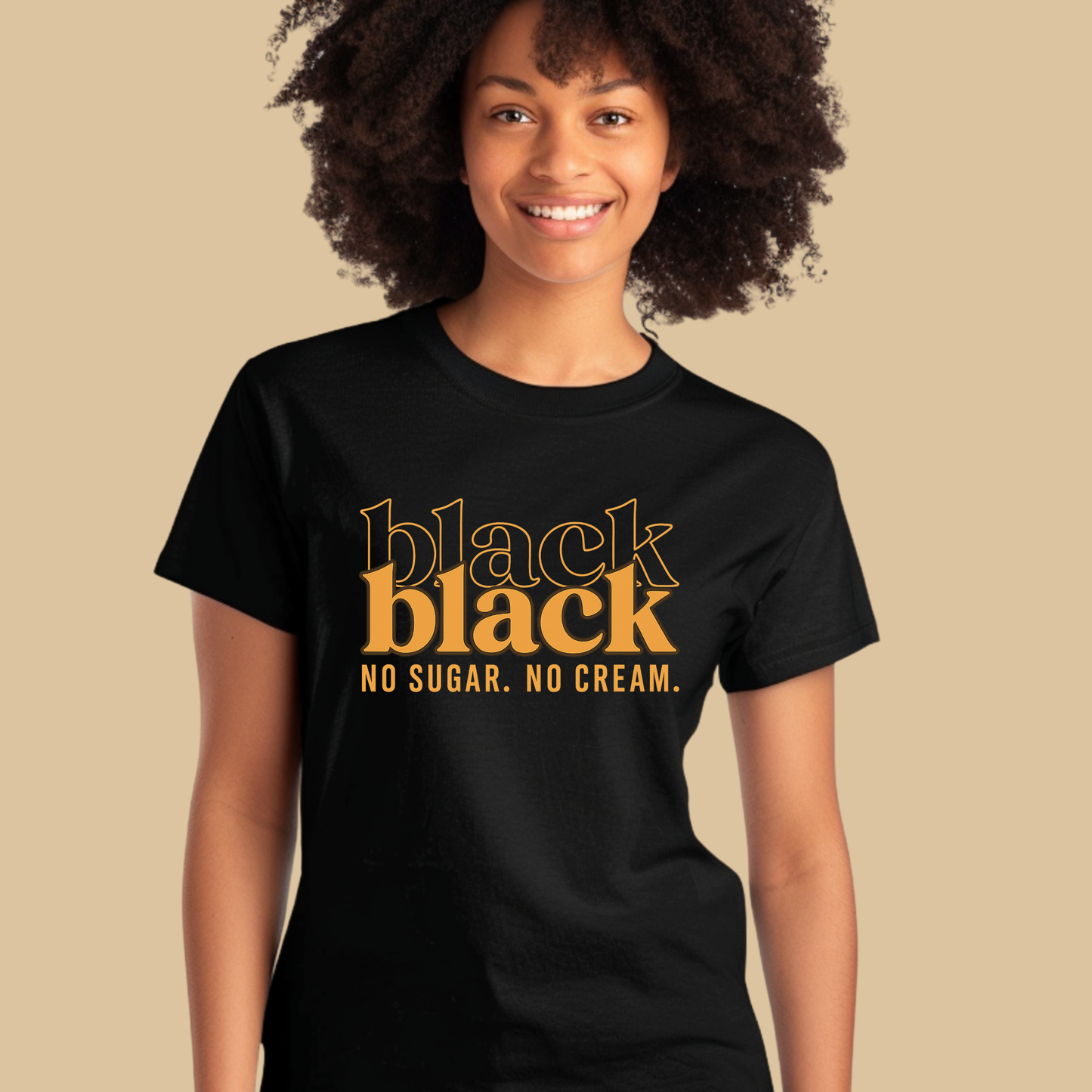 Juneteenth Typography Tee - Freedom, Unfiltered – Black No Sugar No Cream