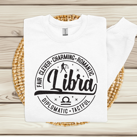 Libra Horoscope Astrology Sweatshirt - Celestial Charm Zodiac Sweater perfect for birthday gifts
