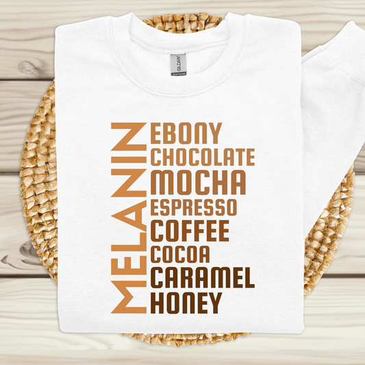 MELANIN Women's Sweatshirt - Embracing Melanin Self-Love to encourage Diversity in Fashion with an Empowerment sweatshirt