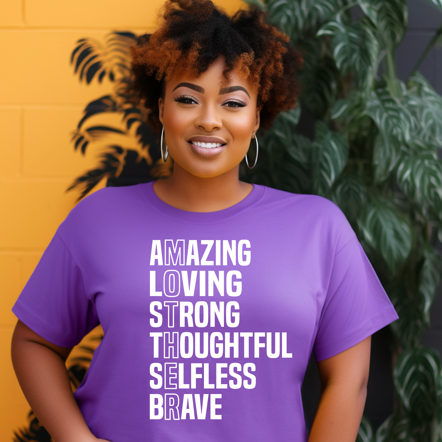 MOM Shirt - Mother Graphic Tee a Tribute to Strength Tee - purple graphic tee
