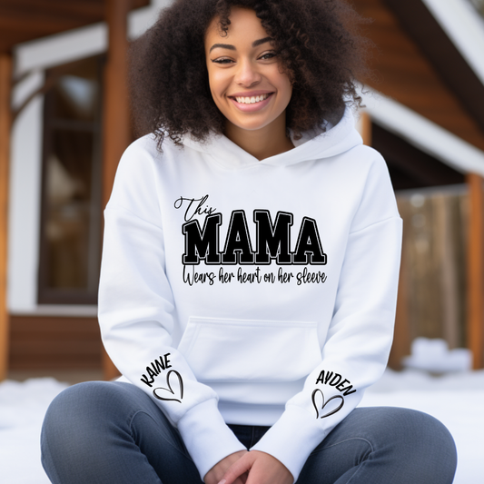 MAMA Custom Hoodie , Mom Life Sweater, Mother's Day Gift, Keepsake for Mom, Heartfelt MoM Shirt, Loving Mom Shirt, Mom and Kids Clothing, Personalized Family Sweatshirt, Mama Custom Sweatshirt