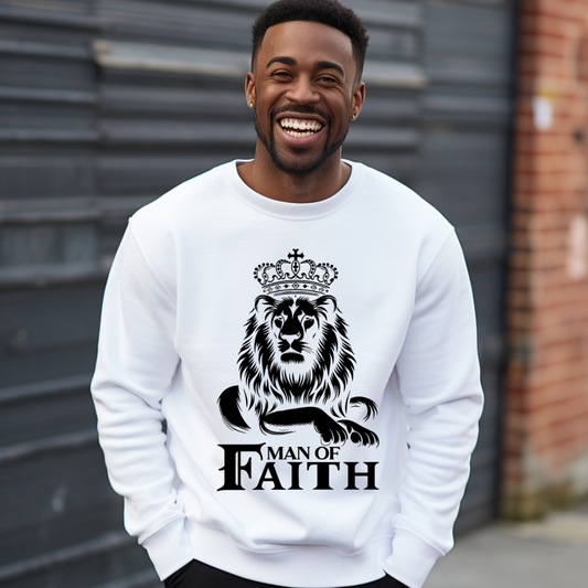 Man of Faith Sweater, Christian Faith Shirt, Inspirational Faith Sweater, Religious Men's Sweater, Christian Men's Shirt, Spiritual Man Sweater, Lion of Judah
