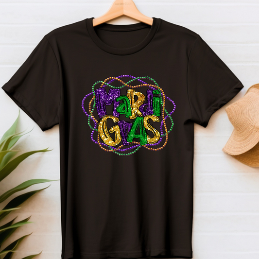 Mardi Gras Shirt - Mardi Gras Beads T-Shirt celebrate Mardi Gras in Style with a Mardi Gras Bead shirt