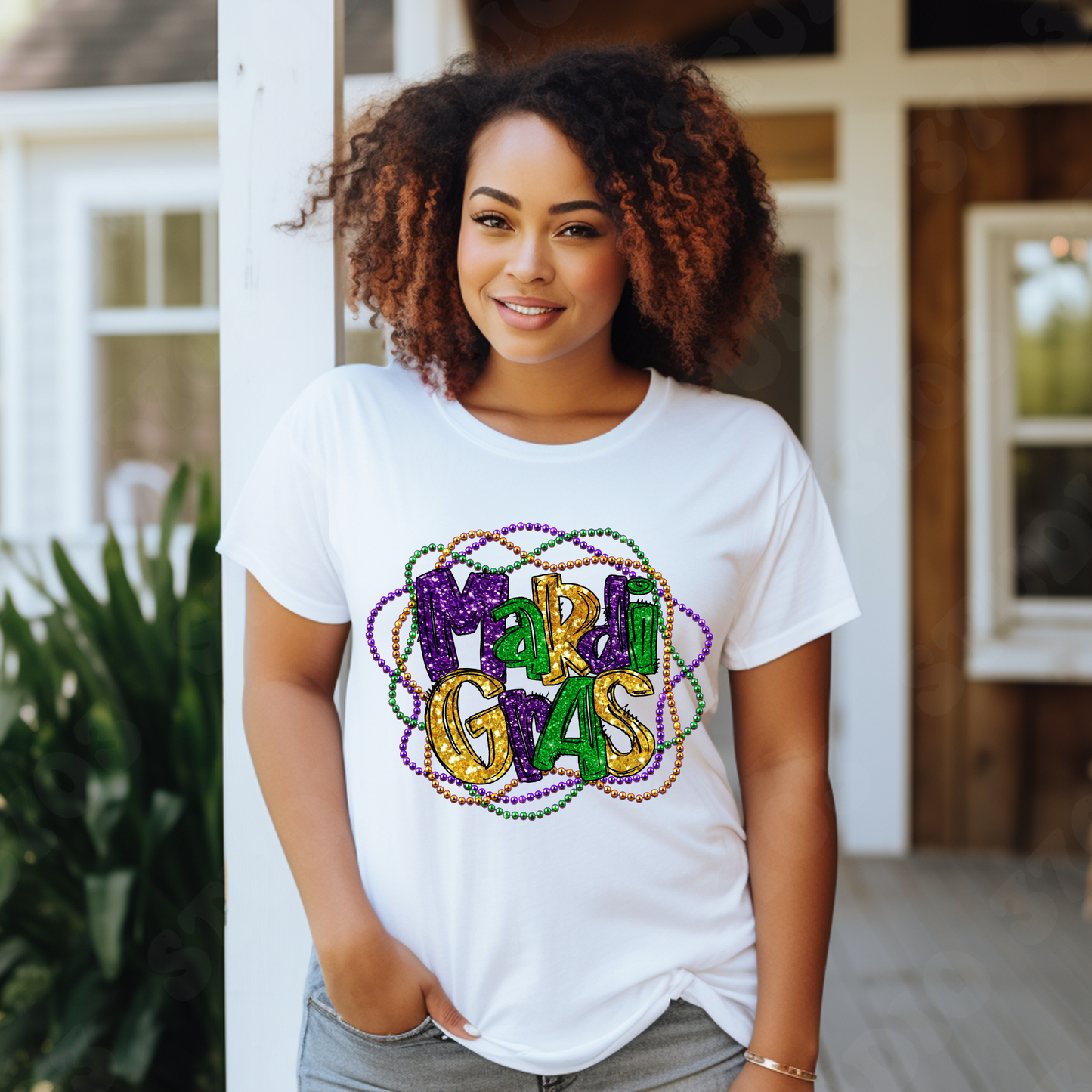 Mardi Gras Shirt - Mardi Gras Beads T-Shirt celebrate Mardi Gras in Style with a Mardi Gras Bead shirt