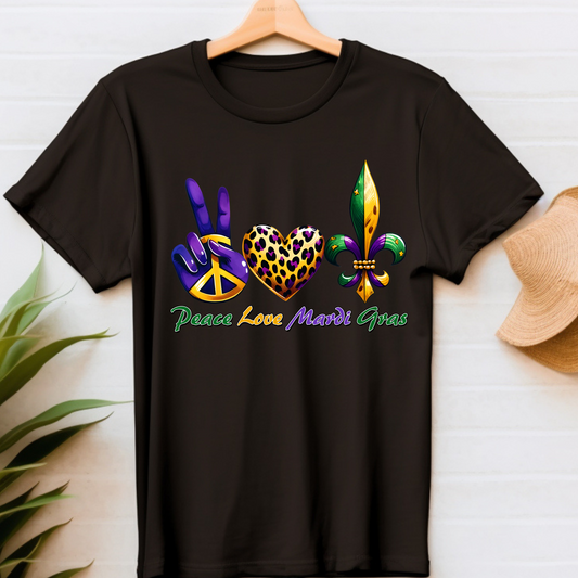 Mardi Gras Shirt - Peach Love Mardi Gras T-Shirt black shirt