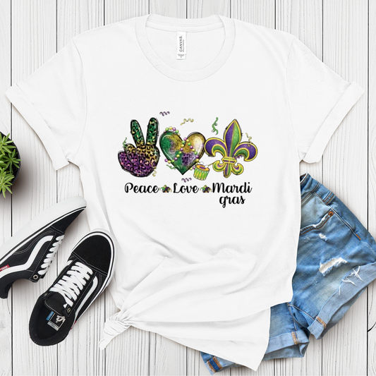 Mardi Gras Shirt Peace Love Mardi Gras Perfect Mardi Gras Watching Parade Shirt