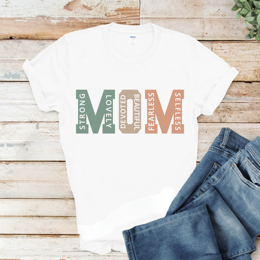 Mom Shirt - Cute MOM Comfy T-Shirt - Bold Graphic Tee - Women's Soft Tee