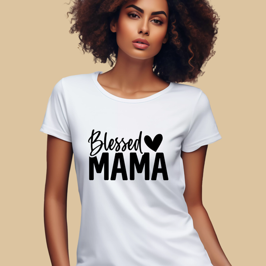 Mom Shirt - Blessed Mama Graphic Tee - Cute Mama Comfy T-Shirt