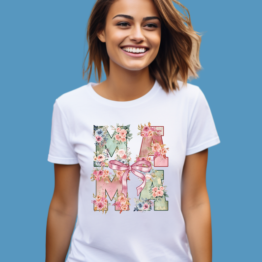 Mom Shirt - MAMA - Elegance in Bloom Stylish Mother's Day Tee