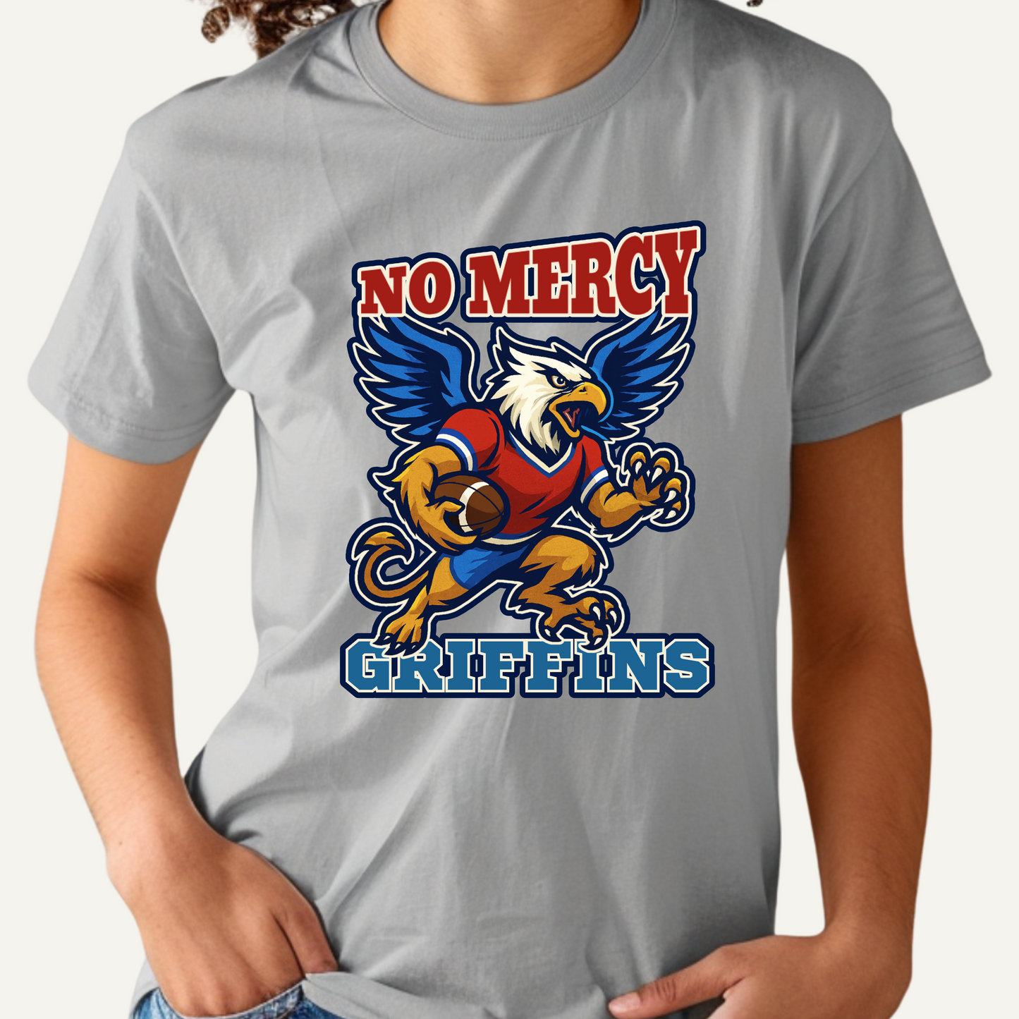 Griffins Football Tee: No Mercy Griffins Game Day Spirit T-Shirt