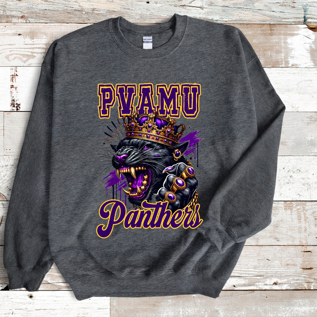 Prairie View Panthers Prairie View A&M Heather Gray Men's Crewneck Sweater
