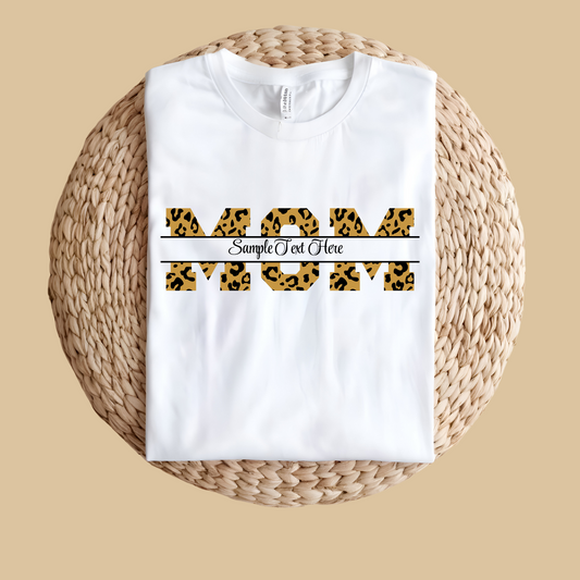 Personalized Mom Shirt: Personalized Mom Custom Kid Name Tee - Leopard Print