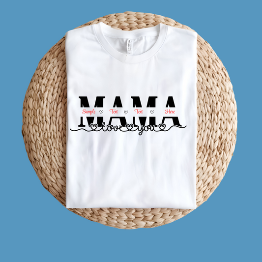 Personalized Mom Shirt: Personalized Mom Custom Kid Name Tee - V1