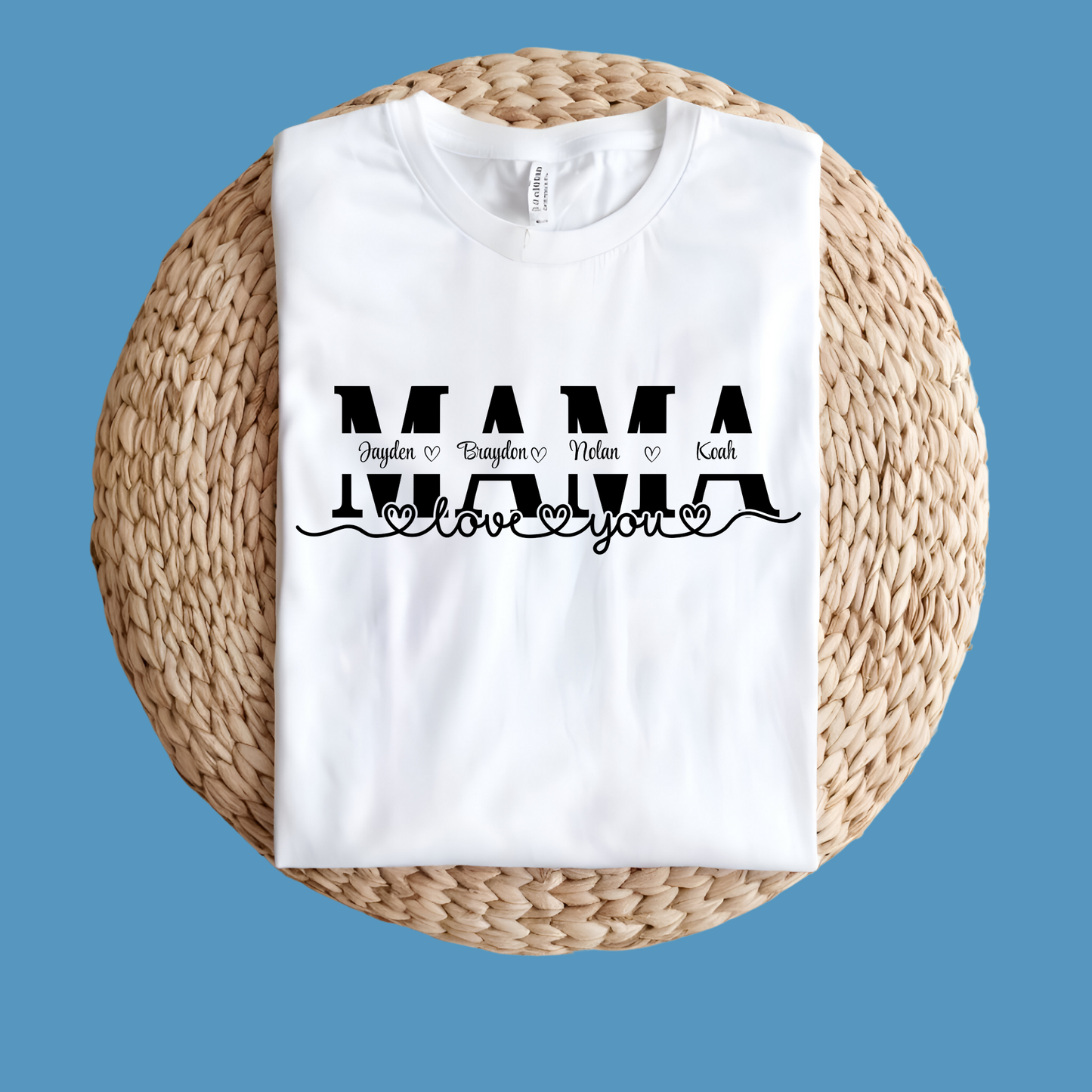 Personalized Mom Shirt: Personalized Mom Custom Kid Name Tee - V1