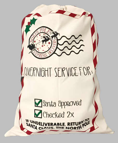 Personalized Christmas Sack, Canvas Christmas Bag, Santa Gift Sack, Holiday Gift Keepsake, Canvas Keepsake Bag, Holiday Canvas Gift Bag, Custom Holiday Gift Bag